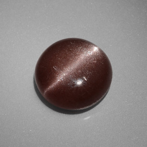 Cat's Eye Scapolite طبيعي بلون بني، وزن ‎2.40‎ قيراط، شكل دائري، مقاس ‎8.56‎ مم