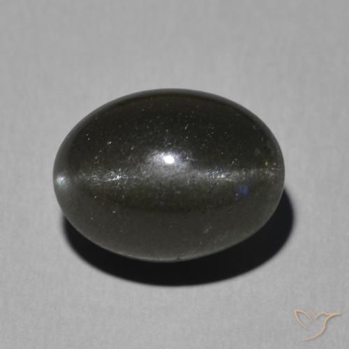 5.16ct طبيعي أسود سكاتوليت عين القط, بيضوي, نصف شفاف