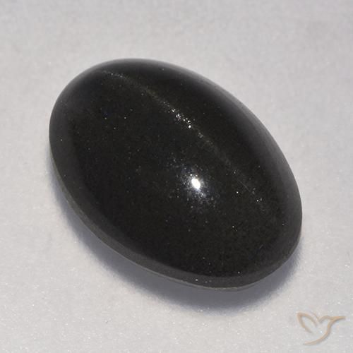 3.75ct طبيعي أسود سكاتوليت عين القط, بيضوي, نصف شفاف