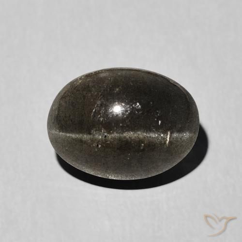 3.41ct طبيعي أسود سكاتوليت عين القط, بيضوي, نصف شفاف