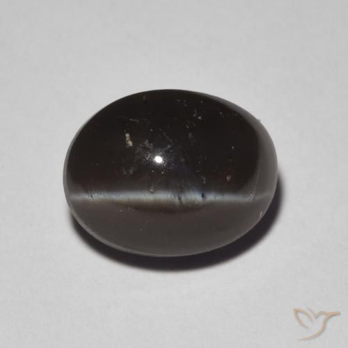 2.24ct طبيعي أسود سكاتوليت عين القط, بيضوي, نصف شفاف