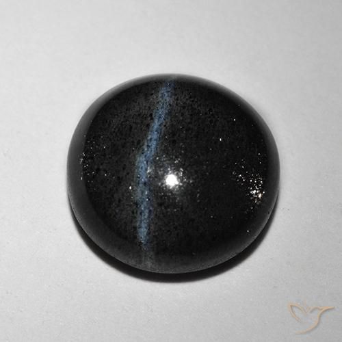 2.48ct طبيعي أسود سكاتوليت عين القط, دائري, نصف شفاف