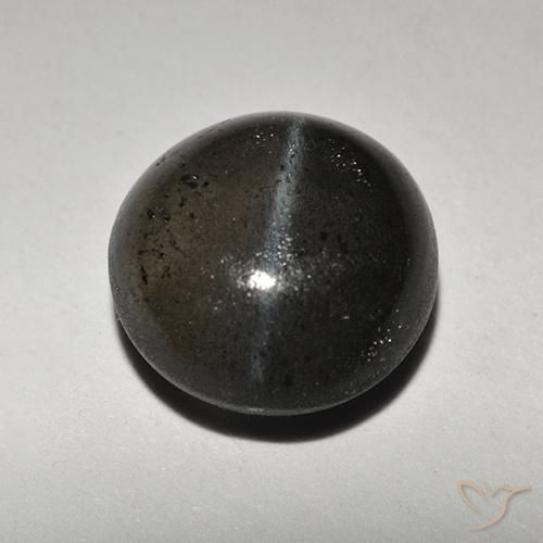 2.34ct طبيعي أسود سكاتوليت عين القط, دائري, نصف شفاف