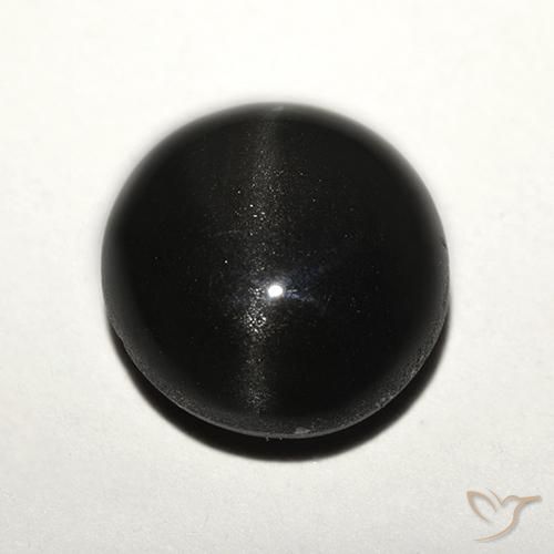 3.89ct طبيعي أسود سكاتوليت عين القط, دائري, نصف شفاف