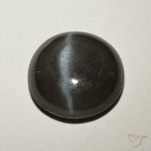 2.62ct طبيعي أسود سكاتوليت عين القط, دائري, نصف شفاف