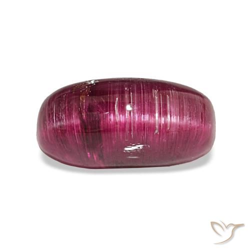 4.57ct أرجوانى توتى تورمالين عين القط, وسادة, نصف شفاف