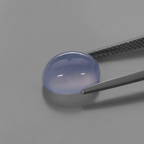 عقيق أبيض أو كالسيدونى أزرق خزامى طبيعي، شفاف، 3.95 قيراط، شفاف / نصف شفاف