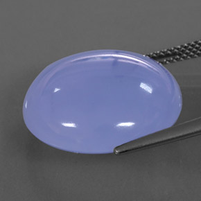 عقيق أبيض أو كالسيدونى أزرق خزامى طبيعي، شفاف، 17.43 قيراط، شفاف / نصف شفاف