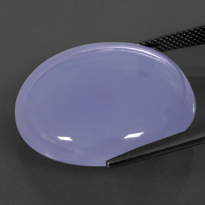 عقيق أبيض أو كالسيدونى أزرق خزامى طبيعي، شفاف، 37.88 قيراط، شفاف / نصف شفاف