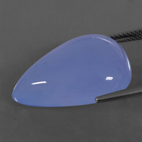 عقيق أبيض أو كالسيدونى أزرق خزامى طبيعي، شفاف، 24.88 قيراط، شفاف / نصف شفاف