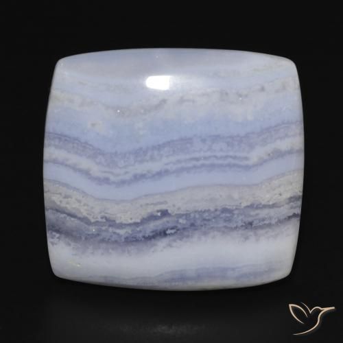 24.82ct طبيعي أزرق سماوى فاتح عقيق أبيض أو كالسيدونى, وسادة, غير شفاف