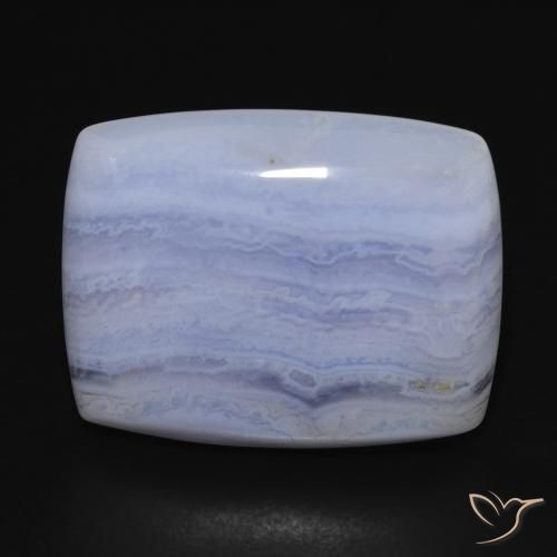 29.00ct طبيعي أزرق فاتح عقيق أبيض أو كالسيدونى, وسادة, غير شفاف