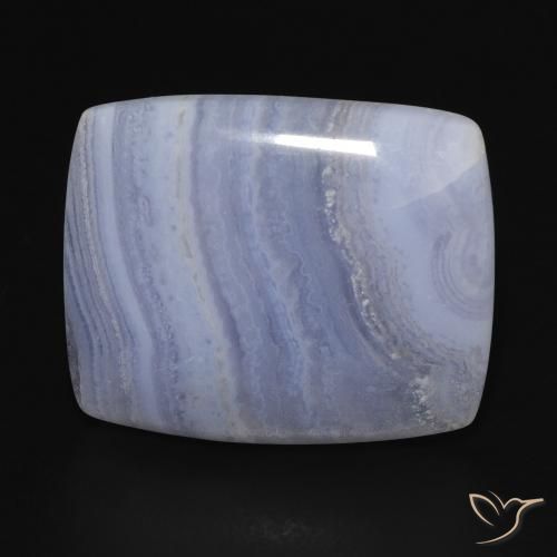 20.91ct طبيعي أزرق أرجوانى فاتح عقيق أبيض أو كالسيدونى, وسادة, غير شفاف