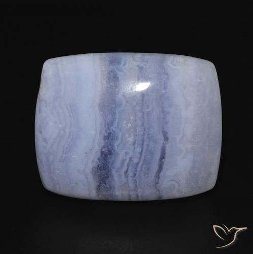 15.90ct طبيعي أزرق أرجوانى فاتح عقيق أبيض أو كالسيدونى, وسادة, غير شفاف