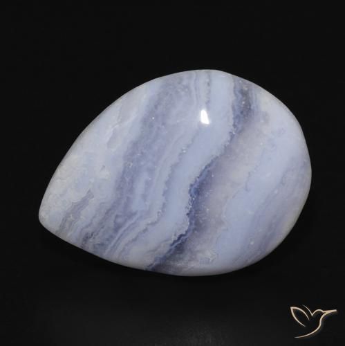 11.83ct طبيعي أزرق بنفسجى عقيق أبيض أو كالسيدونى, شكل الكمثرى, غير شفاف