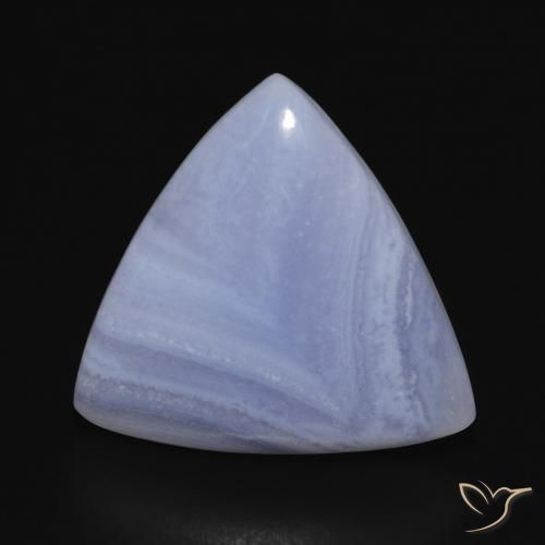 16.10ct طبيعي أزرق أرجوانى فاتح عقيق أبيض أو كالسيدونى, مثلثى, غير شفاف