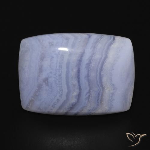 17.67ct طبيعي أزرق فاتح عقيق أبيض أو كالسيدونى, وسادة, غير شفاف