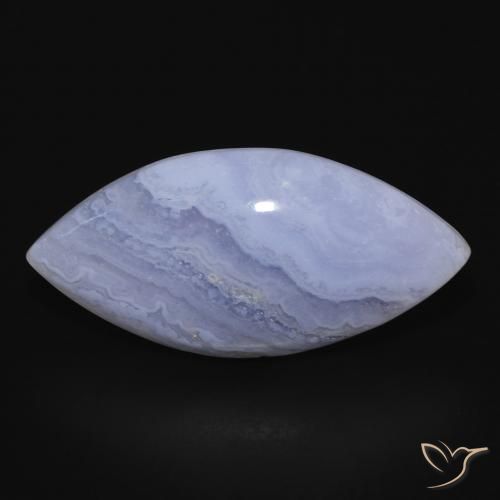 20.64ct طبيعي أزرق بنفسجى عقيق أبيض أو كالسيدونى, ماركيز, غير شفاف