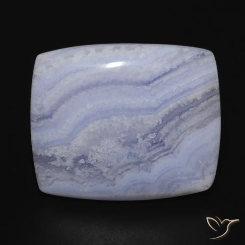 25.10ct طبيعي أزرق بنفسجى عقيق أبيض أو كالسيدونى, وسادة, غير شفاف