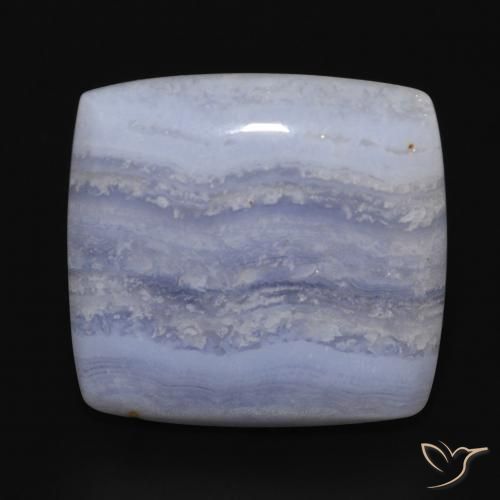 19.08ct طبيعي أزرق فاتح عقيق أبيض أو كالسيدونى, وسادة, غير شفاف