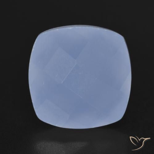 7.48ct طبيعي أزرق أرجوانى عقيق أبيض أو كالسيدونى, وسادة, نصف شفاف