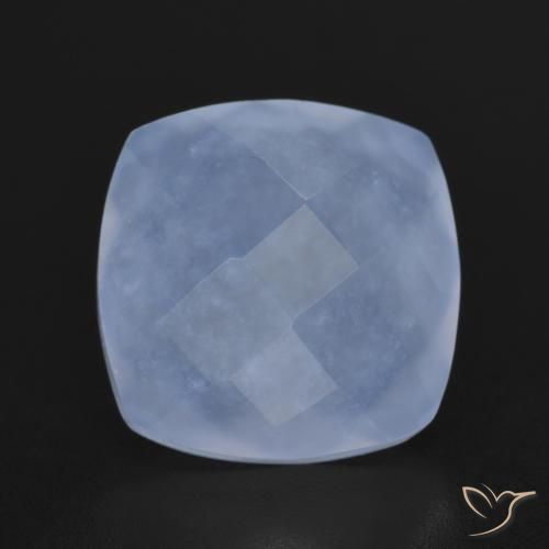 6.33ct طبيعي أزرق أرجوانى عقيق أبيض أو كالسيدونى, وسادة, نصف شفاف