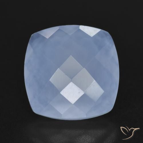 5.40ct طبيعي أزرق أرجوانى عقيق أبيض أو كالسيدونى, وسادة, نصف شفاف, Photo A