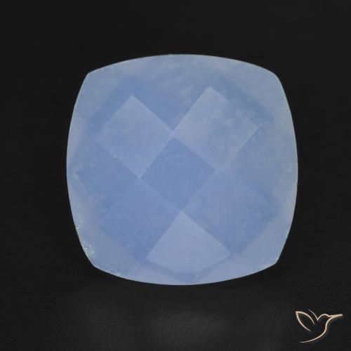 5.42ct طبيعي أزرق أرجوانى عقيق أبيض أو كالسيدونى, وسادة, نصف شفاف