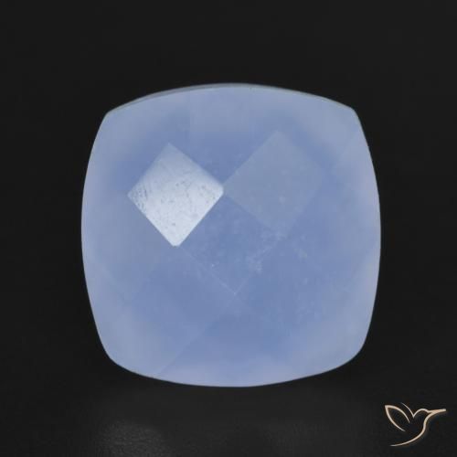 6.76ct طبيعي أزرق أرجوانى عقيق أبيض أو كالسيدونى, وسادة, نصف شفاف