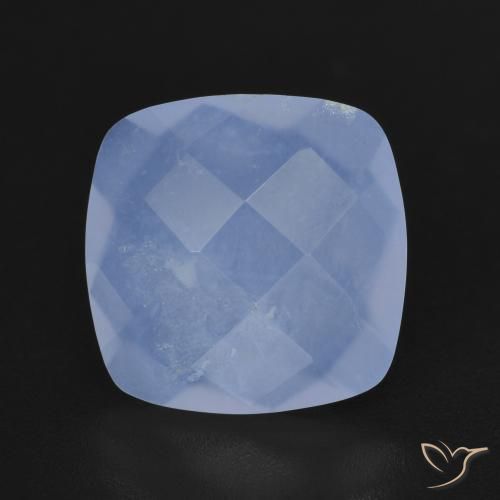 4.73ct طبيعي أزرق أرجوانى عقيق أبيض أو كالسيدونى, وسادة, نصف شفاف