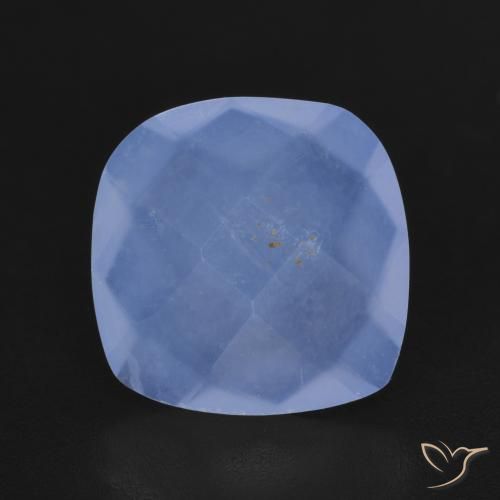 4.34ct طبيعي أزرق أرجوانى عقيق أبيض أو كالسيدونى, وسادة, نصف شفاف