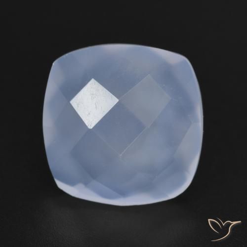 5.83ct طبيعي أزرق أرجوانى عقيق أبيض أو كالسيدونى, وسادة, نصف شفاف