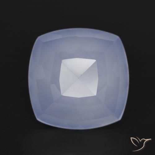 7.04ct طبيعي بنفسجى فاتح عقيق أبيض أو كالسيدونى, وسادة, نصف شفاف, Photo A