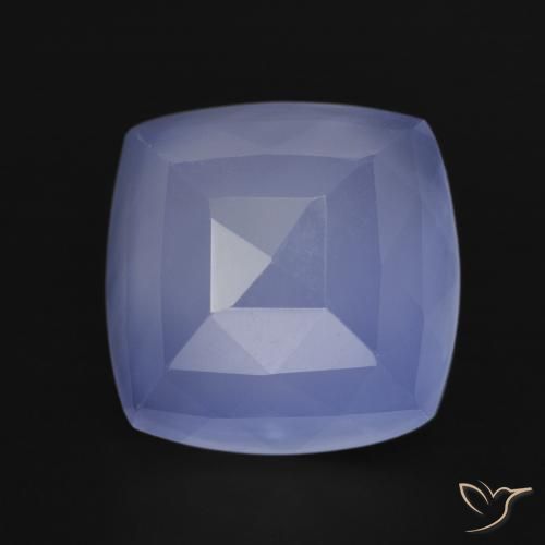 7.05ct طبيعي أزرق بنفسجى عقيق أبيض أو كالسيدونى, وسادة, نصف شفاف