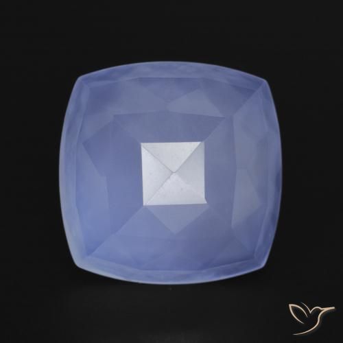6.45ct طبيعي أزرق فاتح عقيق أبيض أو كالسيدونى, وسادة, نصف شفاف