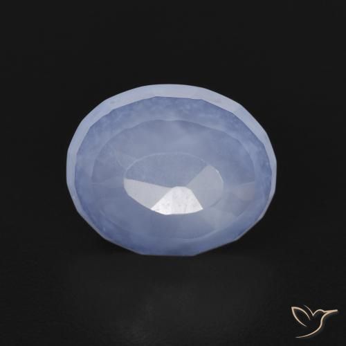 2.36ct طبيعي أزرق أرجوانى عقيق أبيض أو كالسيدونى, بيضوي, شفاف