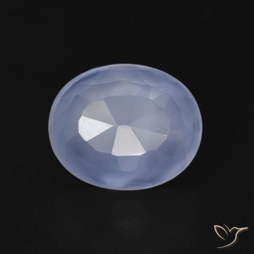 3.60ct طبيعي أزرق أرجوانى عقيق أبيض أو كالسيدونى, بيضوي, شفاف