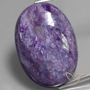 32.82ct طبيعي بنفسجى غامق متوسك شارويت, بيضوي, غير شفاف