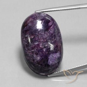35.08ct طبيعي بنفسجى داكن-متوسط شارويت, بيضوي, غير شفاف