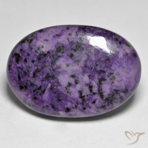 37.63ct طبيعي بنفسجى غامق شارويت, بيضوي, غير شفاف