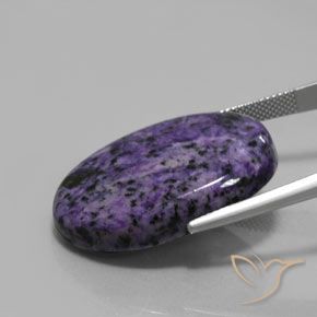 شارويت بنفسجى غامق طبيعي، قصة بيضاوى، 32.45 قيراط، غير شفاف