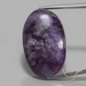 28.58ct طبيعي بنفسجى داكن شارويت, بيضوي, غير شفاف