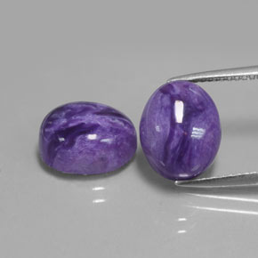 أحجار شارويت البنفسجي طبيعية، قصة بيضاوى، غير شفاف، وزنها  قيراط