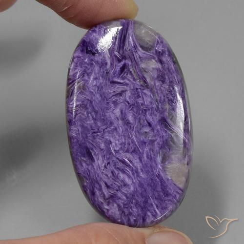 58.38ct طبيعي بنفسجى داكن شارويت, بيضوي, غير شفاف
