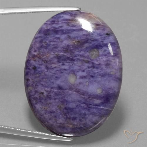 42.80ct طبيعي بنفسجى متوسط شارويت, بيضوي, غير شفاف