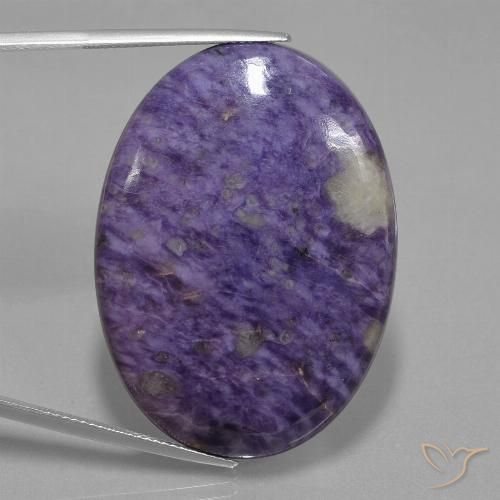 62.45ct طبيعي بنفسجى متوسط شارويت, بيضوي, غير شفاف