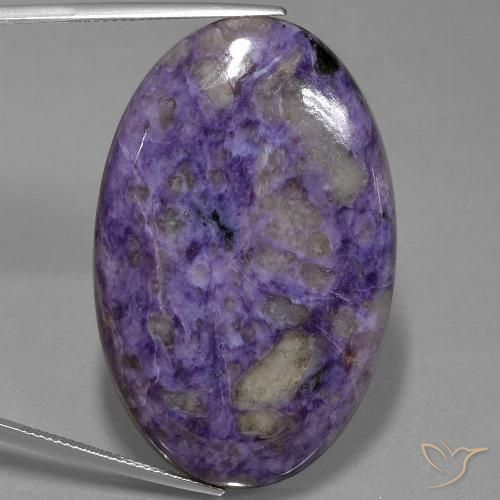71.35ct طبيعي بنفسجى متوسط شارويت, بيضوي, غير شفاف