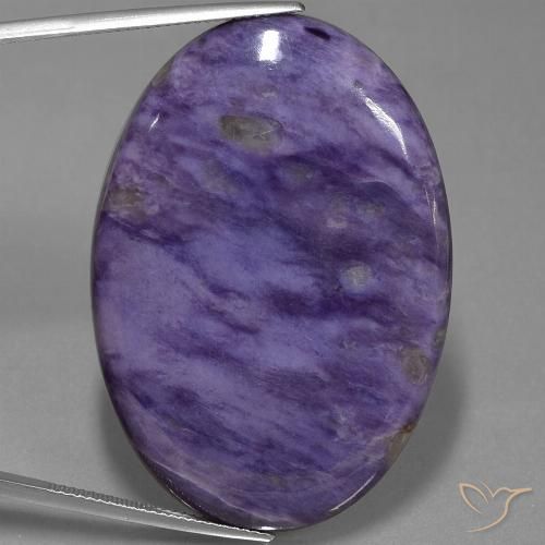 71.34ct طبيعي بنفسجى متوسط شارويت, بيضوي, غير شفاف