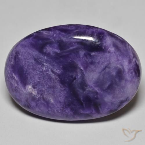 32.86ct طبيعي بنفسجى متوسط شارويت, بيضوي, غير شفاف