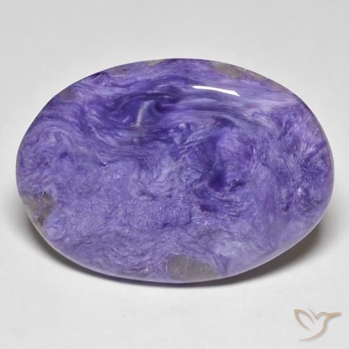 24.55ct طبيعي Medium Dark-Violet شارويت, بيضوي, غير شفاف